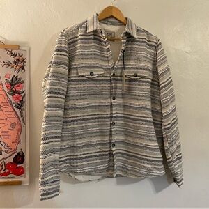 Nomad Black and White Striped Shirt Jacket